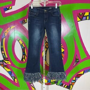 Litz Low Rise Flare Capris with Fringe. Size 26. In excellent condition!